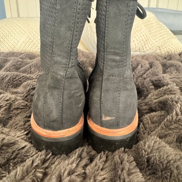 MIA Black Flat Boots Size 7 | Zip & Tie Back | Riding Style | Preloved - Picture 2 of 8